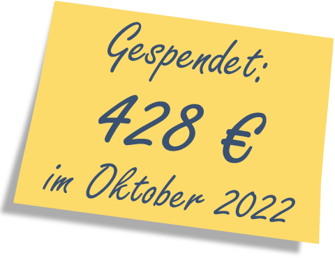 We donated: 428 EUR in October 2022.